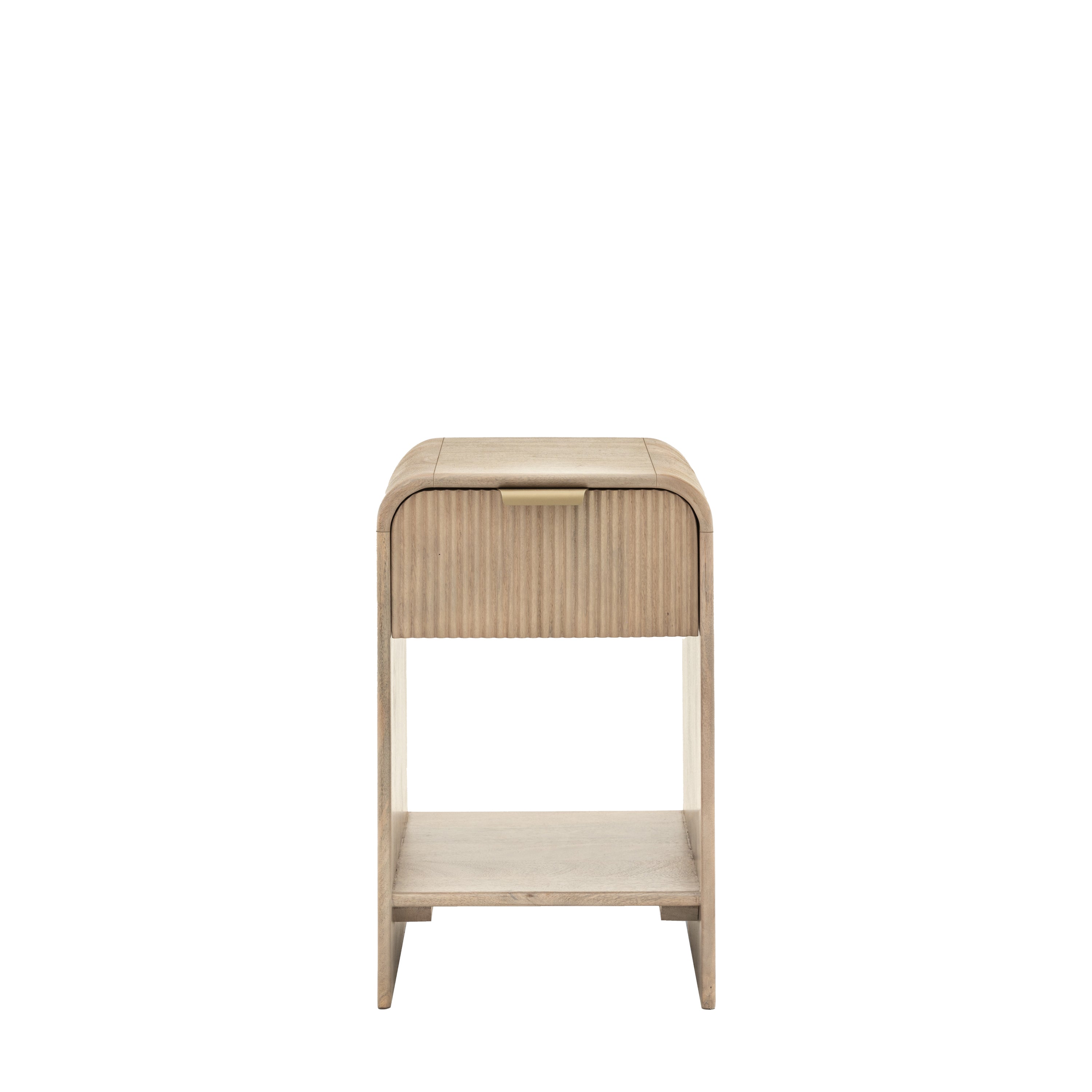 Antrury Natural Mango Wood Curved Bedside Table